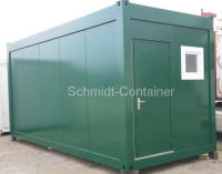 Bürocontainer mit WC Raum, Büromodul mit Windfang und Toilette